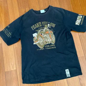 PEAK'D YELLOW 바이크 프린트 T셔츠