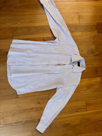 ETRO 화이트와 보라색 스트라이프 긴팔 셔츠