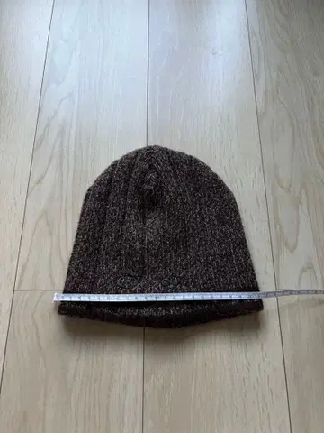 브라운 니트 모자 리브 비니