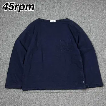 45rpm 인디고 바스크 셔츠 티셔츠 롱 T