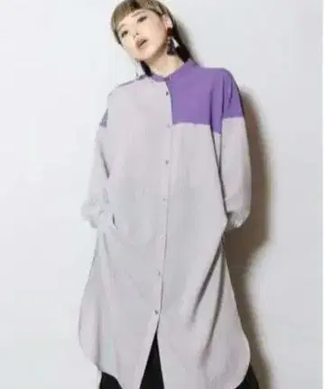 오즈모시스 바이컬러 롱 셔츠