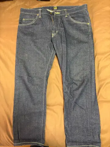 Lee 스트레이트 청바지 34 사이즈 다크 블루