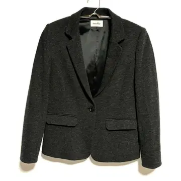 모카 차콜 그레이 테일러드 자켓 S 울 혼방