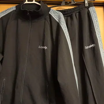 Subciety 블랙 저지 셋업 맨투맨 M L