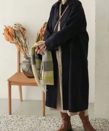 어반 리서치 도어스 울 발마칸 코트 네이비