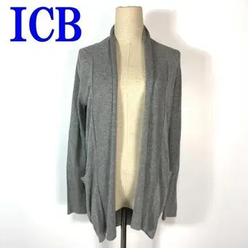 ICB 아이씨비 긴팔 리브 니트 가디건 그레이 S C8627