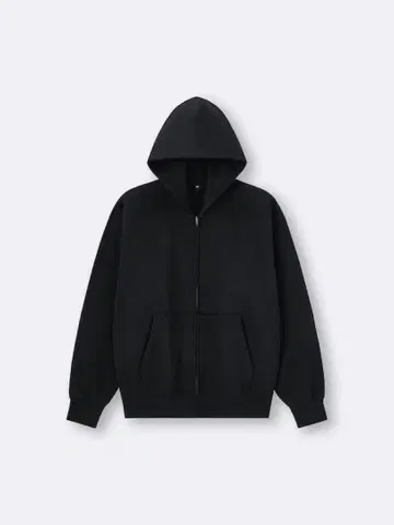 GU 헤비웨이트 맨투맨 풀 집업 후드티 블랙 XL