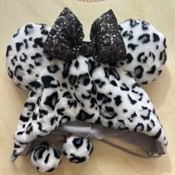 디즈니 팬캡 레오파드 무늬 미니 레오파드 화이트 흰색