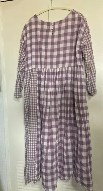 사만사 모스모스 체크 무늬 롱 원피스