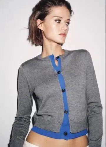 ZARA 콤비 니트 가디건 S 사이즈