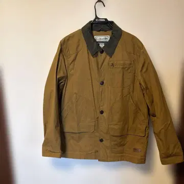 카키색 코듀로이 옷깃 자켓