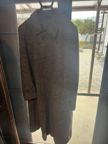 유로 빈티지 코트 트위드 울