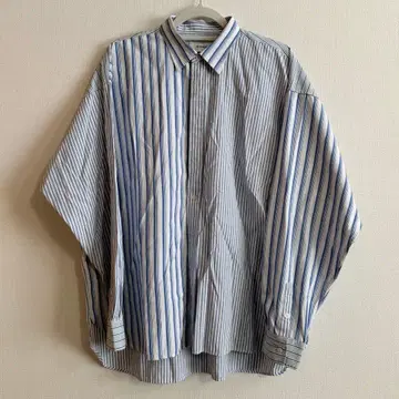 [WHIMSIC] 패치워크 스트라이프 셔츠 블루