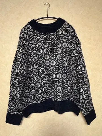 MACOBER 기하학 패턴 니트 스웨터