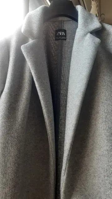 ZARA 라이트 그레이 체스터 코트 여성용