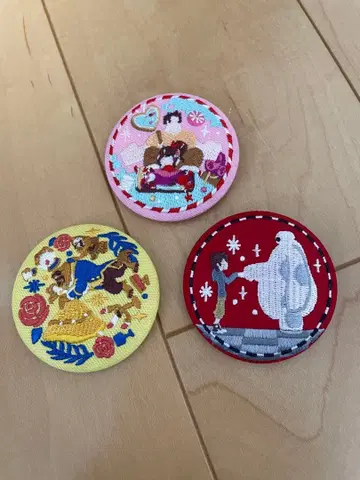 캐릭터 자수 핀 배지 3개 세트