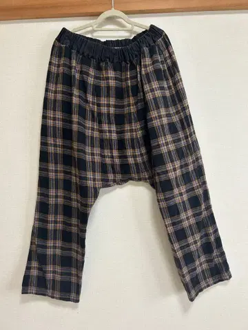 OQNO 체크 사루엘 팬츠 여성용