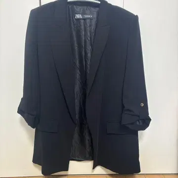 ZARA 롤업 슬리브 블레이저/자켓 블랙 M