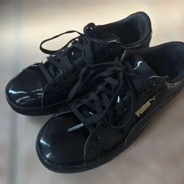 새상품급 푸마 puma 블랙 스니커즈 22.5 여성 신발