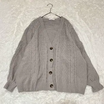 M385 [리제이앤드스풀] 니트 가디건 케이블 편 3L 넉넉한