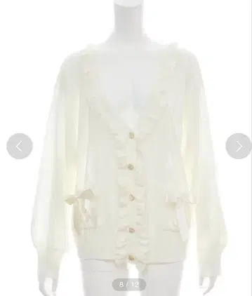 Secret Honey 프릴 장식 12G 가디건