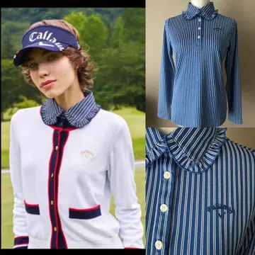 Callaway 스트라이프 자카드 긴팔 셔츠