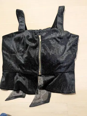 새상품 axes femme(엑시즈팜) 글리터 벨로아 뷔스티에