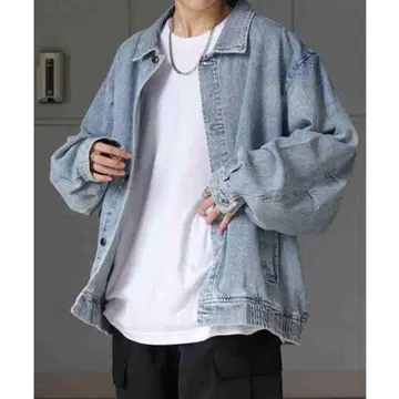 Confirm 빈티지 스타일 케미컬 워시 가공 데님 자켓