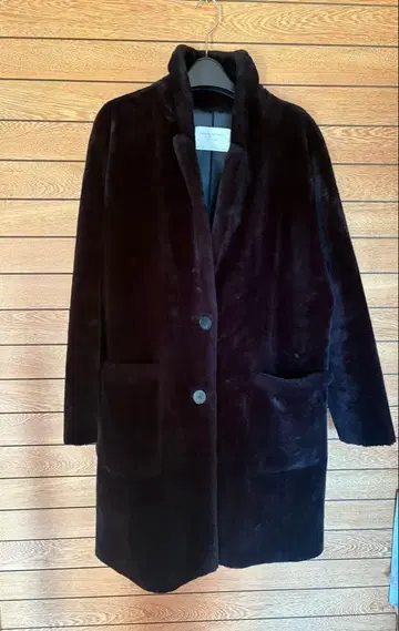 ZARA WOMAN 블랙 보아 롱 코트