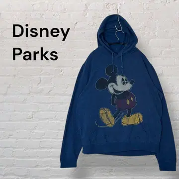 DisneyParks 미키마우스 후드티 속기모 네이비 XL 페이드 프린트