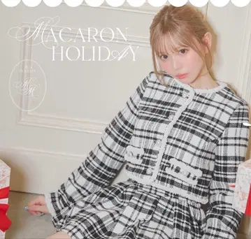 michellMacaron 체크 자켓 블랙 x 화이트