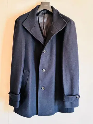 네이비 체스터 코트 4개 버튼