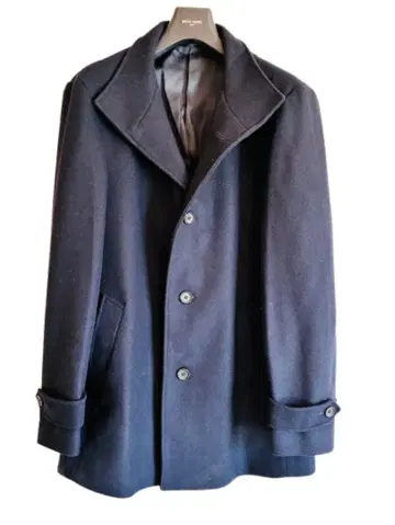 네이비 체스터 코트 4개 버튼