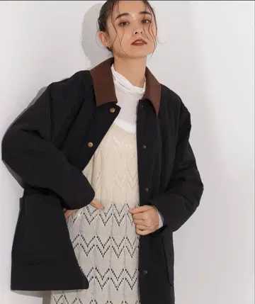 N. (Natural Beauty Basic) 바이컬러 퀼팅 블루종