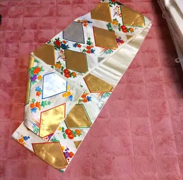 화려한 꽃무늬 후쿠로 오비