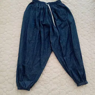 [ Jih Nunc ] 린넨 혼방 데님 와이드 벌룬 팬츠