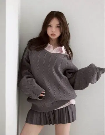 Agatha 블라우스 세트업 그레이 앤 메리