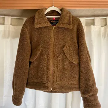 ALPHA INDUSTRIES 플리스 자켓 M 브라운