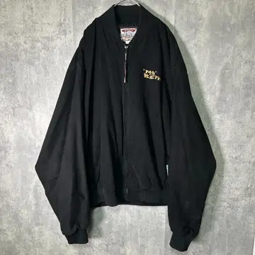 90s USA제 빈티지 자수 블루종 Mobetta 블랙 2XL
