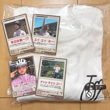 토모히로 미나미 아나운서 화이트 T셔츠 M 사이즈 + 카드 4장 세트