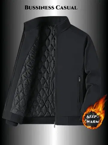 남성용 긴팔 캐주얼 스탠드 카라 패딩 자켓