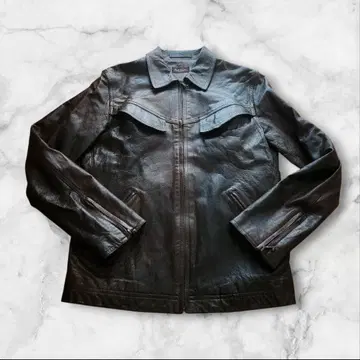 폴스미스 빈티지 싱글 가죽 라이더 자켓 L 브라운