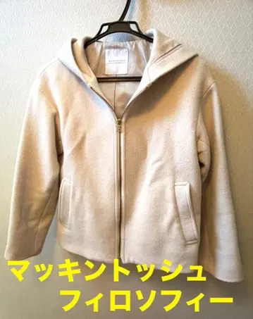 매킨토시 철학 후드 부착 크림색 자켓