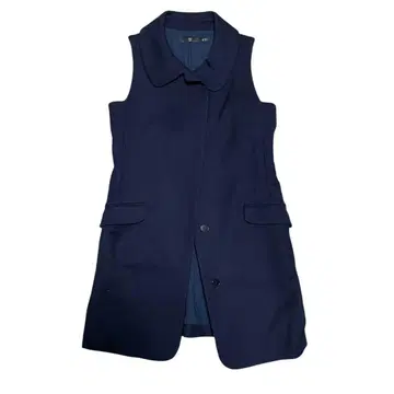 [레어] +J JIL SANDER 네이비 노카라 베스트 원피스