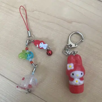 마이멜로디 키링 빨간색 스트랩 포함