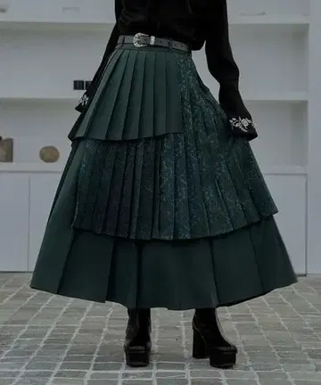 HARE 아지메 MIX 플리츠 스커트