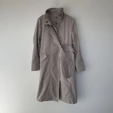 그레이 베이지 트렌치코트 허리 벨트 포함