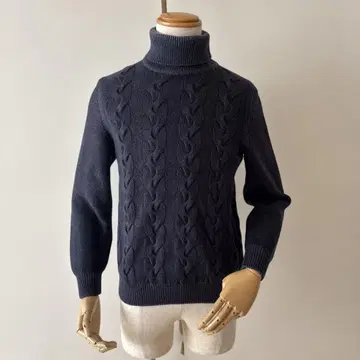 버피 / 터틀넥 니트 / 로우 게이지 / 가먼트 다이 / 인디고 / 50