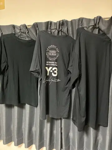 y-3 티셔츠 3장 세트 묶음 판매 스태프 로고 블랙 블랙