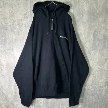 레어 wear guard 후드티 하프 지퍼 자수 기업 로고 블랙 XL